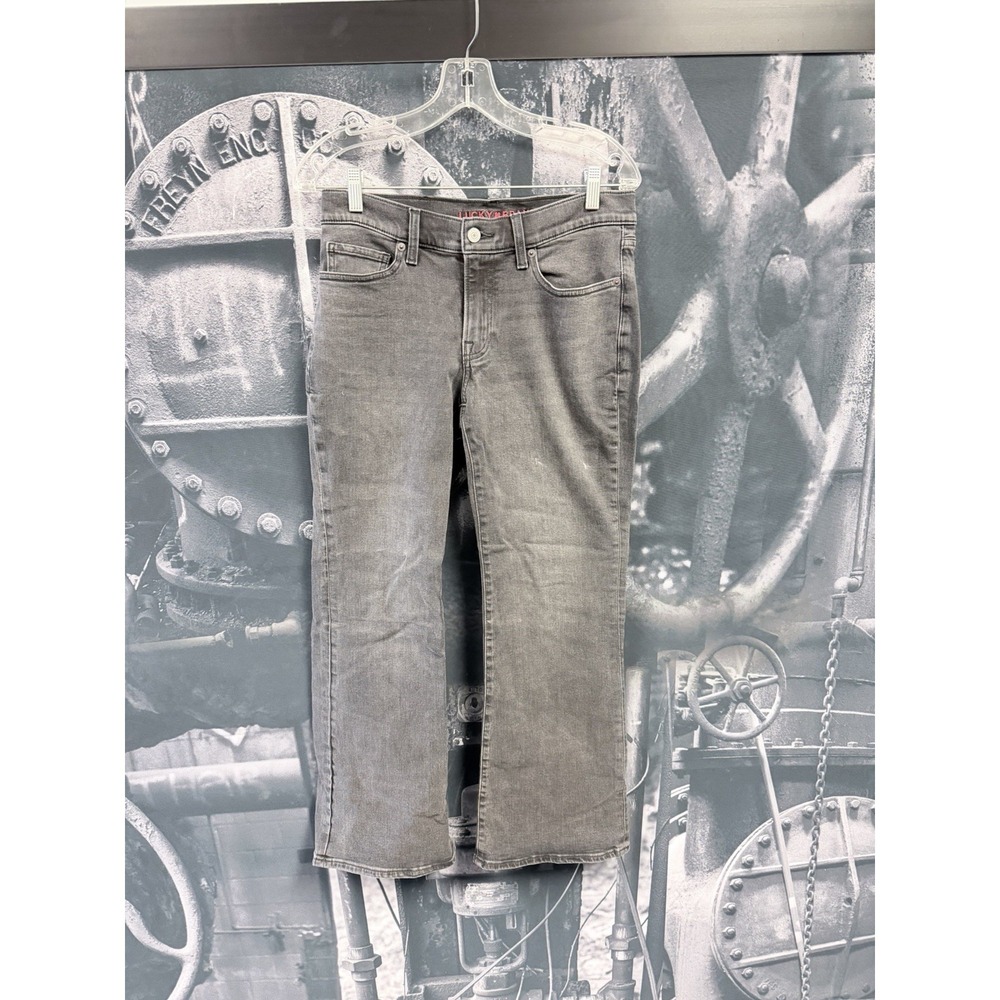 Lucky Brand Stevie Mid Rise Flare Jeans Women's 6/28 Black Stretch Denim EUC